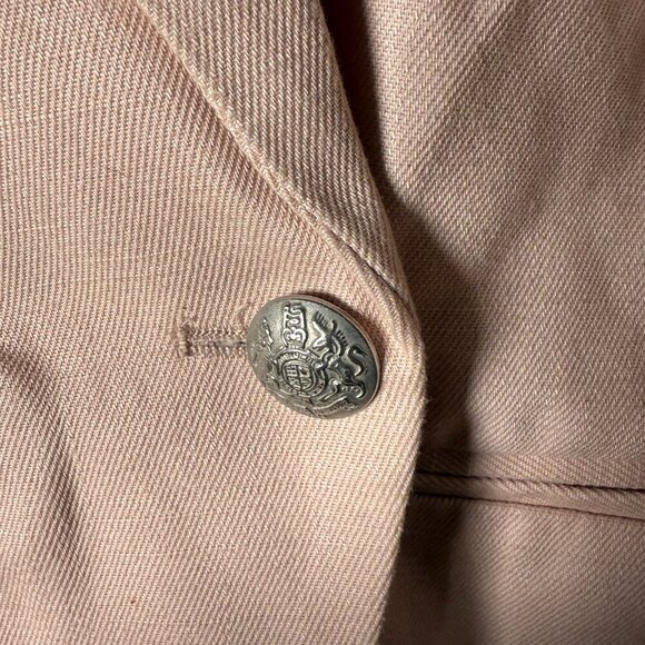 Evereve Lenox Blazer Pink Sz L 100% Cotton Double Breasted 4 Silver Buttons - Picture 7 of 8